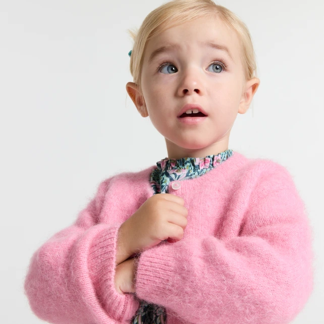 針織混紡開襟毛衣