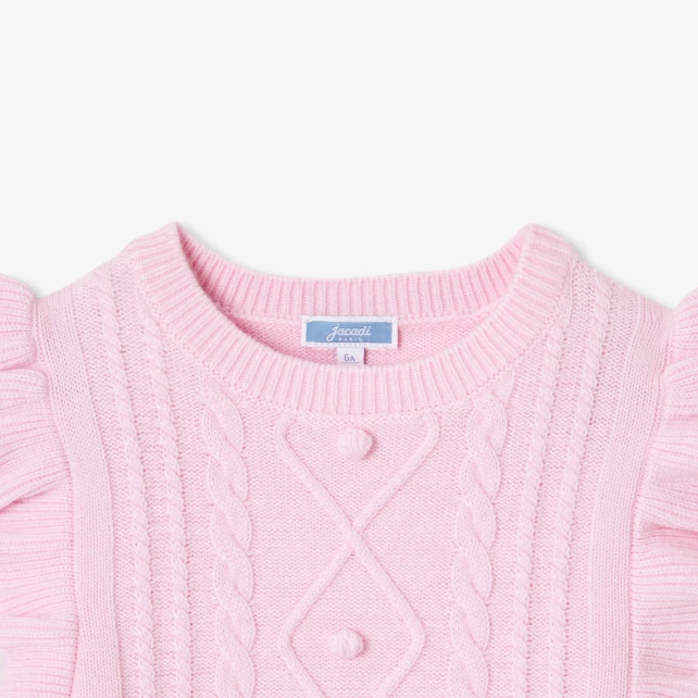 荷葉袖羊毛編織背心