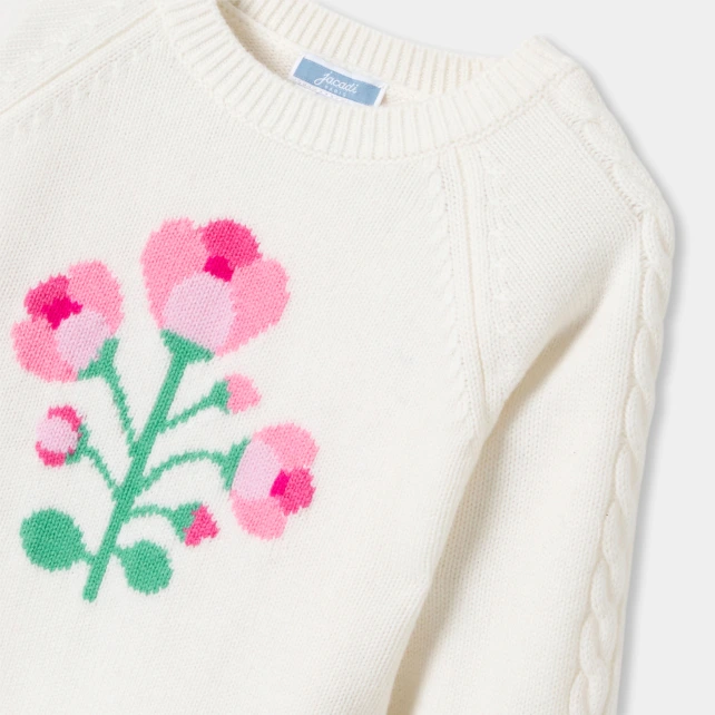 法式花卉羊毛毛衣