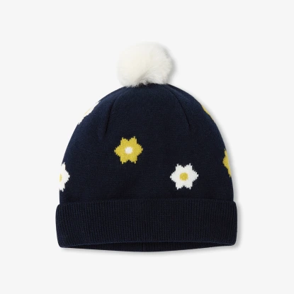 花卉針織保暖帽