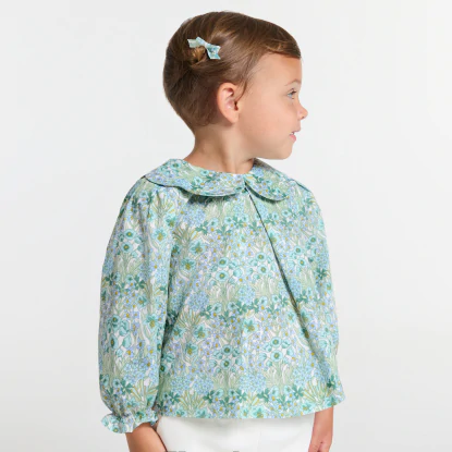 Liberty 波浪領平織上衣