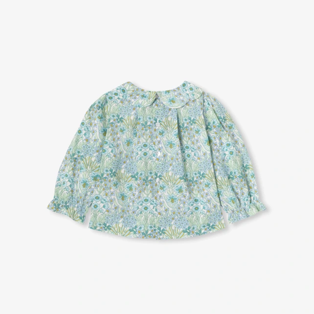 Liberty 波浪領平織上衣