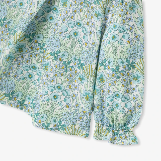 Liberty 波浪領平織上衣