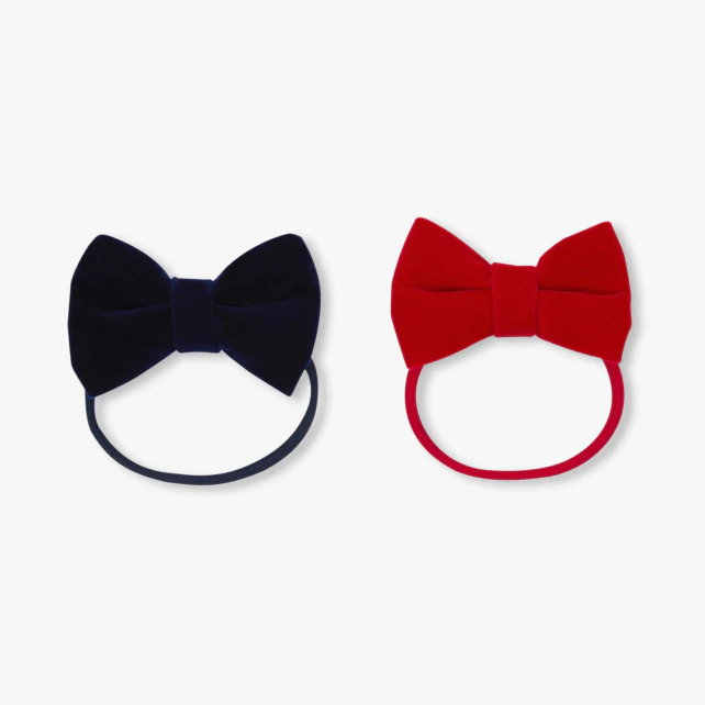 天鵝絨蝴蝶結髮圈組