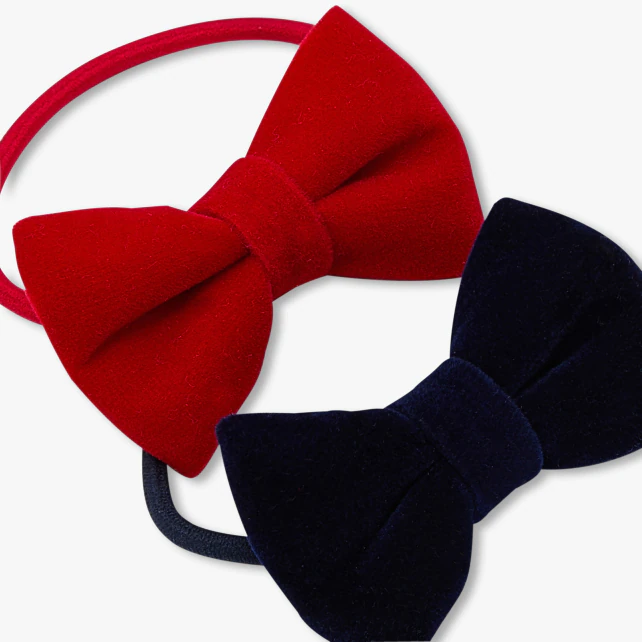 天鵝絨蝴蝶結髮圈組